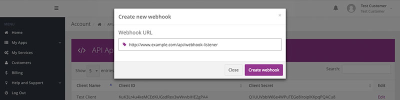 Create a new Webhook
